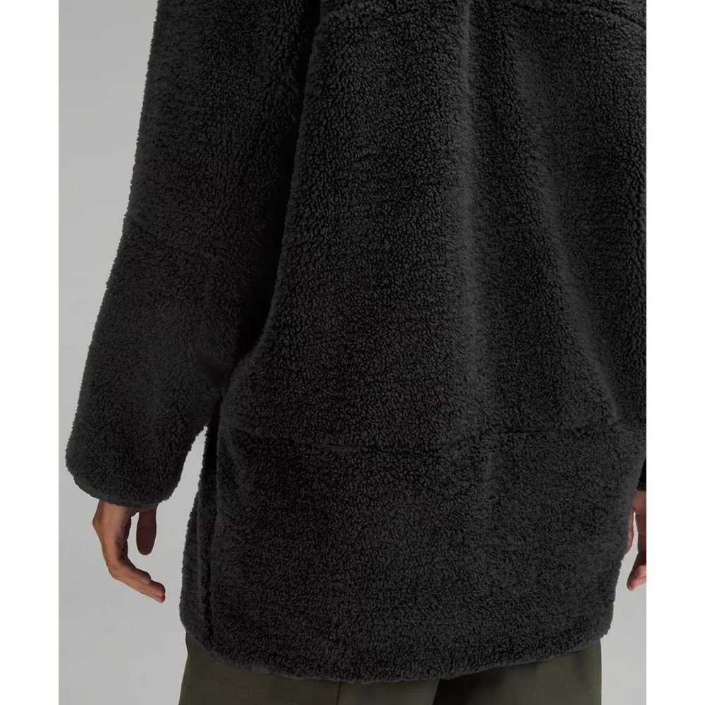 NEW Lululemon Collarless Textured Fleece Full Zip 14 Jacket Coat Longline $198 - Picture 3 of 16